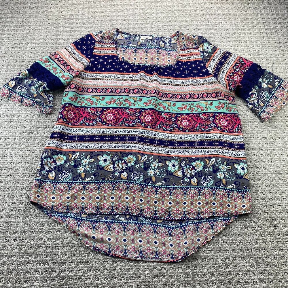 Ardene Women's Blouse Shirt Size Large L Multicolored Floral
